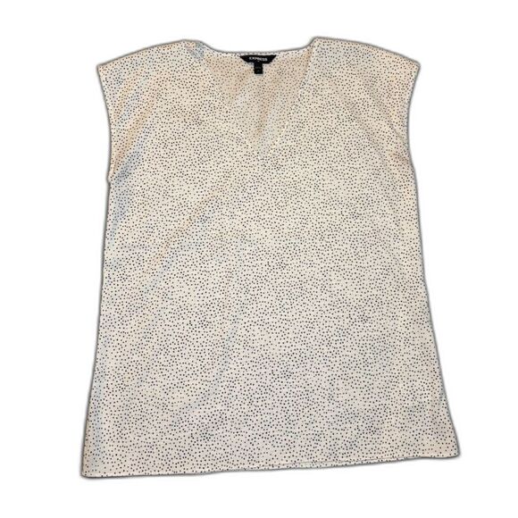 Sleeveless Express Spotted Black and White Shirt Medium - Picture 1 of 4